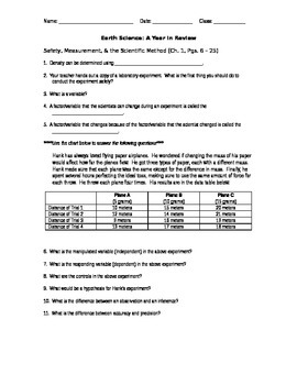 Preview of Earth Science: A Year In Review - CRCT / Milestone Test Prep Packet