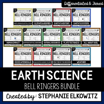 Preview of Earth Science Bell Ringers | Printable & Digital Distance Learning