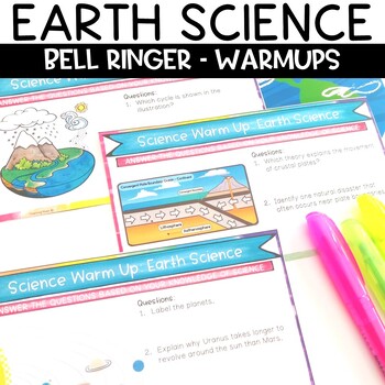 Preview of Earth Science Bell Ringers