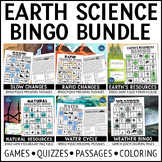 Earth Science Bingo Games Reading Passages and Coloring Ac