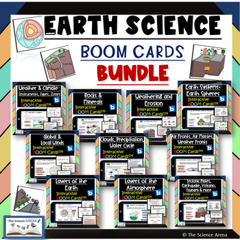 Preview of Earth Science Boom Cards Bundle EOY Interactive Activities & Self-Checking Cards