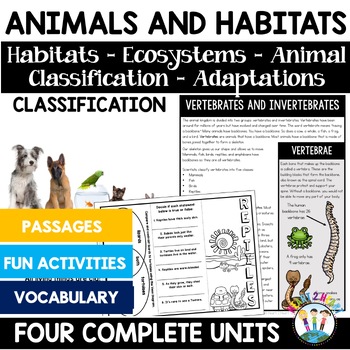 Preview of Animals and Habitats Animal Adaptation Classification Ecosystems Food Chains Web