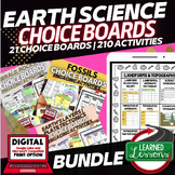 Earth Science Activities, Choice Board BUNDLE, Digital Dis