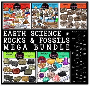 Preview of Earth Science-Rocks & Fossils Clip Art Big Bundle  {Educlips Clipart}