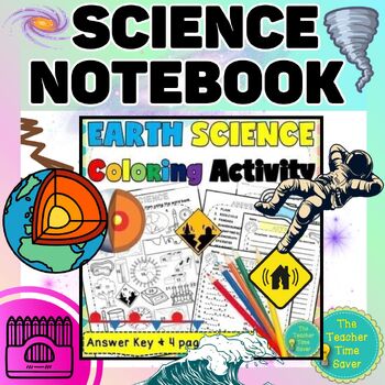 Preview of Earth Science Coloring Activity Sub Plan Printable Review Handout