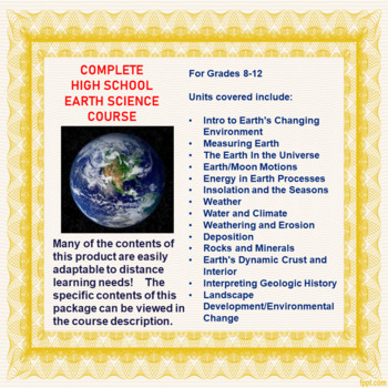 Preview of Earth Science Complete Course (Distance Learning)