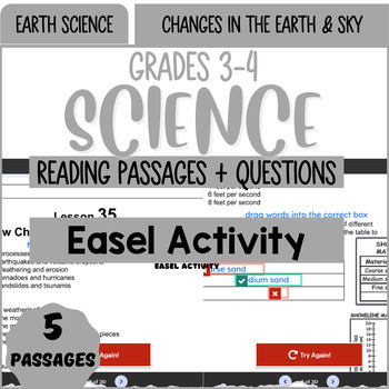Preview of Earth Science Comprehension Changes in the Earth & Sky Easel Activity Grade 3-4