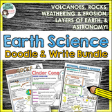 Earth Science Doodle & Write Bundle - Volcanoes, Weatherin