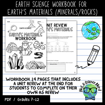 Preview of Earth Science EARTH'S MATERIALS Workbook with Answer Key