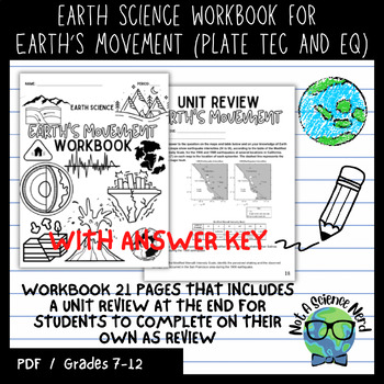 Preview of Earth Science EARTH'S MOVEMENT Workbook with Answer Key