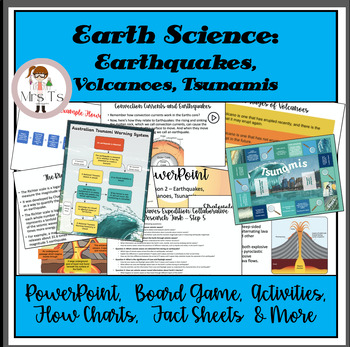 Preview of Earth Science: Earthquakes, Volcanoes, Tsunamis PowerPoint and Activities Bundle