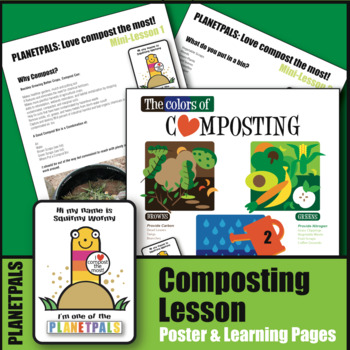Preview of Earthday Earth Science Ecology POSTER Color Composting Text Lesson Digital Print