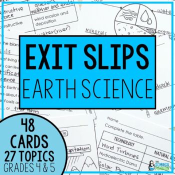 Preview of Earth Science Exit Tickets | Rocks, Erosion, Weather, Water Cycle | Exit Slips
