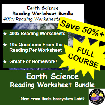 Preview of Earth Science FULL YEAR Ultimate Reading Worksheet Bundle **Editable**