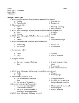 9th grade earth science final exam study guide