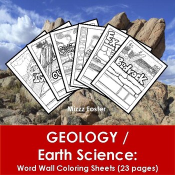 Preview of Earth Science / Geology Word Wall Coloring Sheets (23 Pgs)