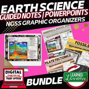 Preview of Earth Science Guided Notes & PowerPoints NGSS BUNDLE Google, Interactive