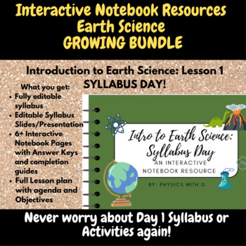 Preview of Earth Science Interactive Notebook: Intro to Earth Science Syllabus Day Lesson