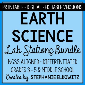 Preview of Earth Science Lab Stations Bundle | Printable, Digital & Editable