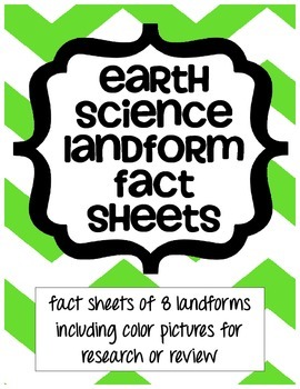 Preview of Earth Science Landform Fact Sheets