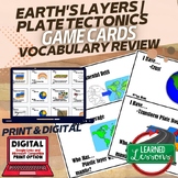 Earth's Layers & Plate Tectonics Game Cards, Print & Digit
