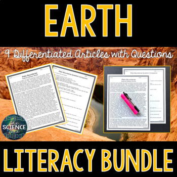 Preview of Earth Science Literacy Bundle - Distance Learning Compatible Articles