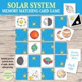 Solar System Concentration Memory Matching Card Game Plane