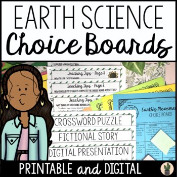 Earth Science Menu Choice Boards for Enrichment and Early Finishers ...