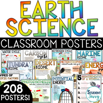 Preview of Earth Science Posters - Science Classroom Decor - Classroom Posters 6th Grade