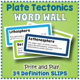 Earth Science Printables - Plate Tectonics Vocabulary Word Wall
