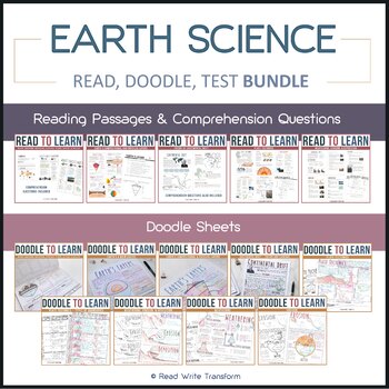 Preview of Earth Science READ, DOODLE, & TEST bundle