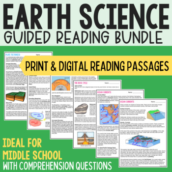 Preview of Earth Science Reading Comprehension Bundle