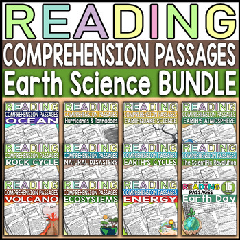 Preview of Earth Science Reading Comprehension Passages With Questions BUNDLE