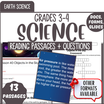 Preview of Earth Science Reading Comprehension Passages and Questions Digital Resources