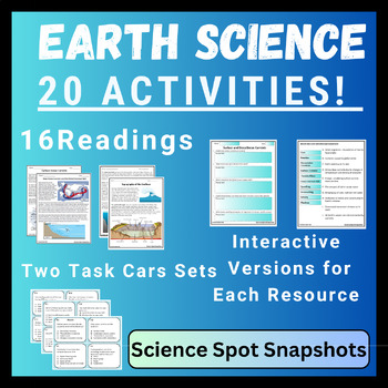 Preview of Earth Science Reading Comprehension and Task Card Bundle