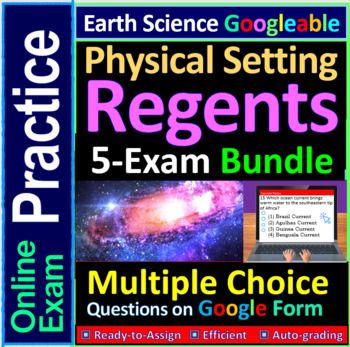 Preview of Earth Science Regents Exams - Multiple Choice Practice on Google Form (Bundle)