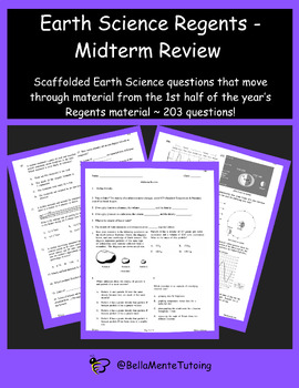 Preview of Earth Science Regents Midterm Review (200+ questions) with KEY