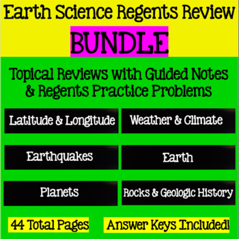 Preview of Earth Science Regents Review: BUNDLE