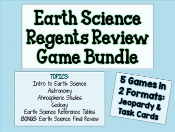Preview of Earth Science Regents Review Game Bundle (EDITABLE)