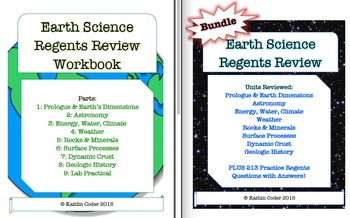 Preview of Earth Science Regents Review PACKETS + WORKBOOK *Editable Bundle*