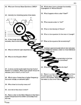 Earth Science Regents Review Worksheets by BellaMente Resources TPT