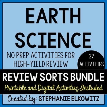 Preview of Earth Science Review Activities | Printable & Digital