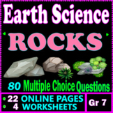 Earth Science. Rocks. Geology. 80 Questions. 4 Worksheets.