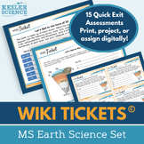 MS Earth Science Set - Exit Tickets - Formative Assessments
