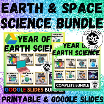 Preview of Earth Science Space Curriculum- FULL Year Bundle | Printable & Google Slides