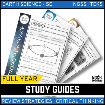 Preview of Earth Science Study Guide Bundle - Review, Sub Plans, Enrichment