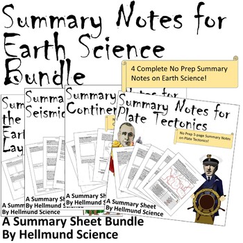 Preview of Earth Science Summary Sheet Bundle