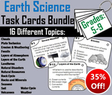 Earth Science Task Card Activities: Fossils, Landforms, Ro