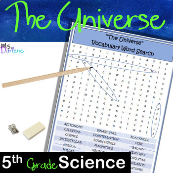 earth science the universe worksheet word search puzzle special ed resource