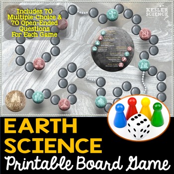 Preview of Earth Science Themed Board Game - Pre-Written & Editable Cards